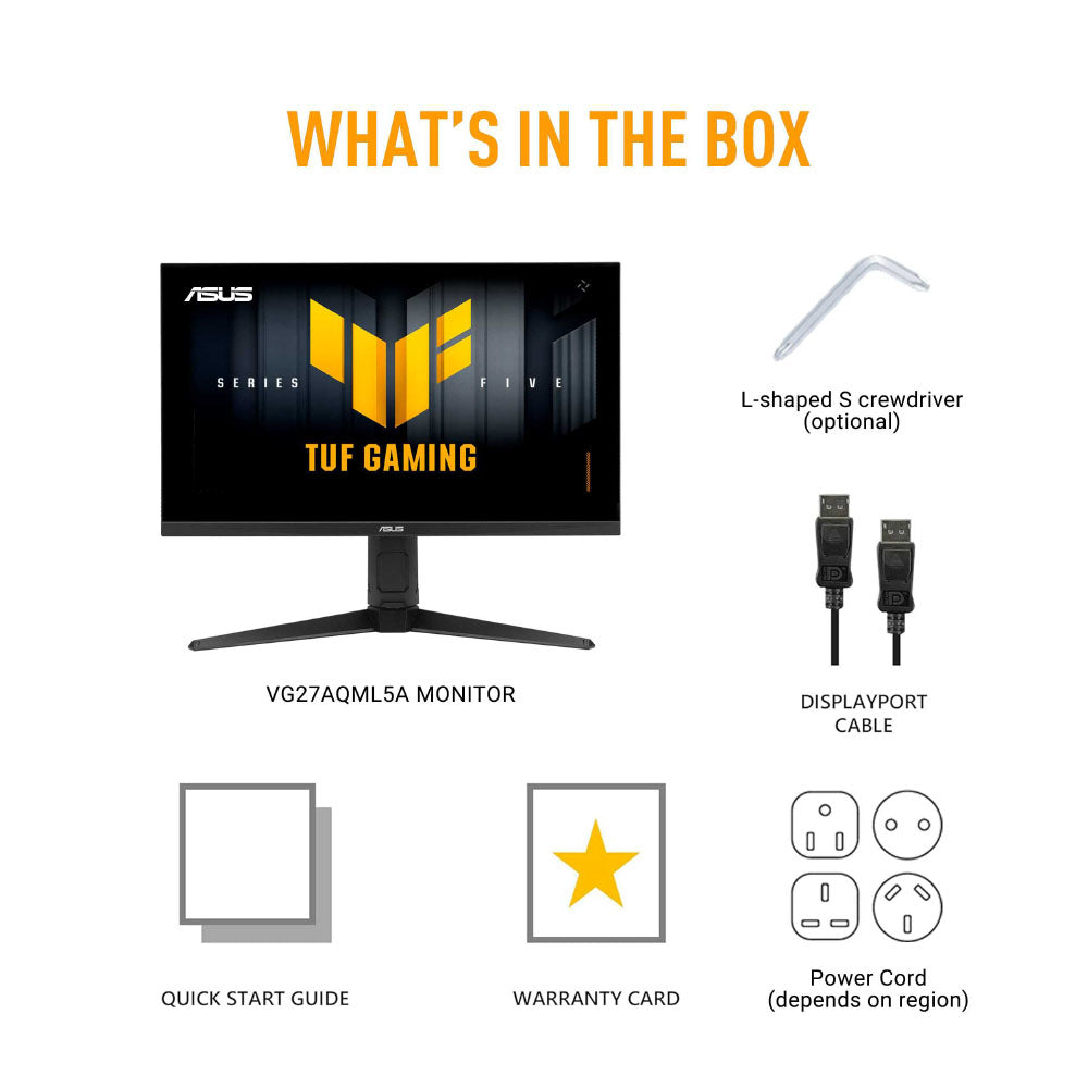 Asus TUF Gaming VG27AQML5A - 27 QHD IPS 300Hz Gaming Monitor