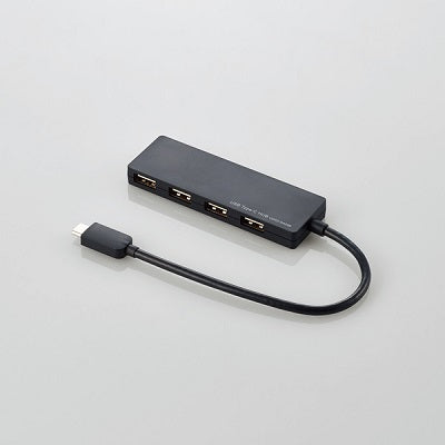 Elecom U2HC-A429BBK Ultra-thin Type-C to USB 2.0 4 Port Hub