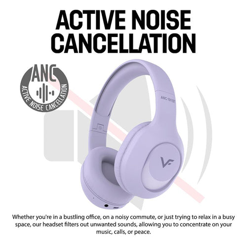 Vinnfier ANC 101BT Headphones Purple