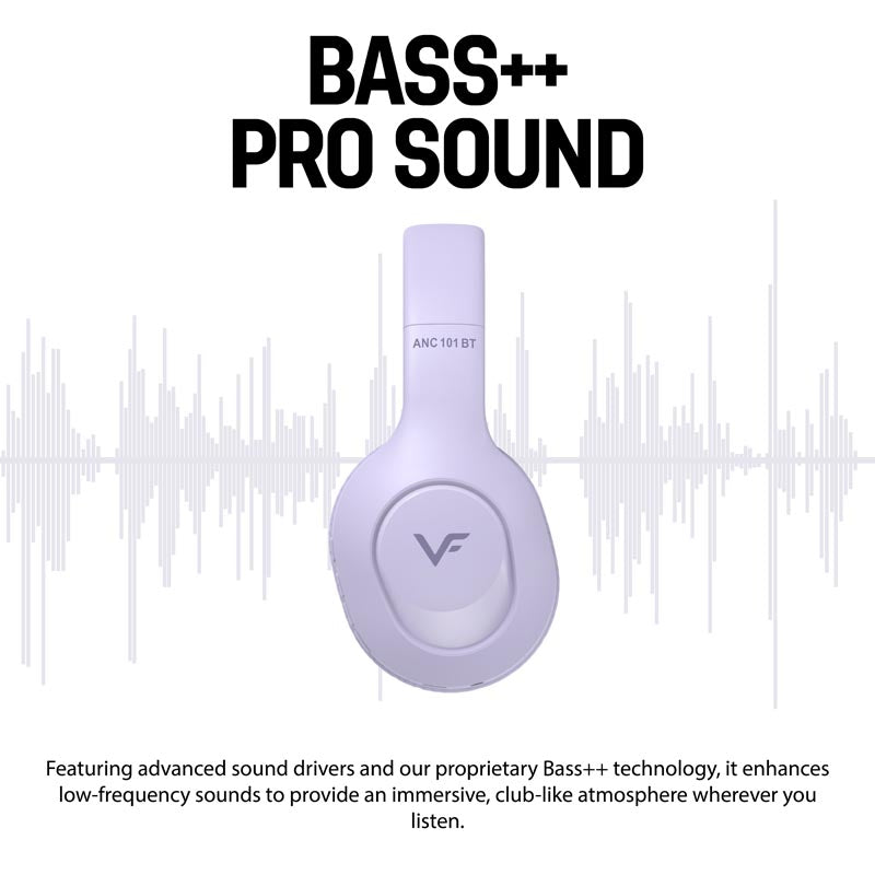 Vinnfier ANC 101BT Headphones Purple