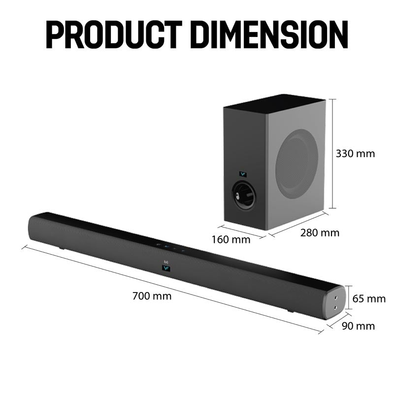 Vinnfier Hyperbar 600 BTRW Soundbar + Subwoofer