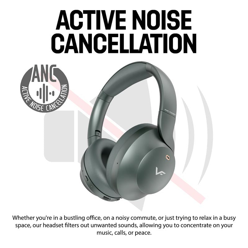 Vinnfier ANC 700BT Headphones Muted Green