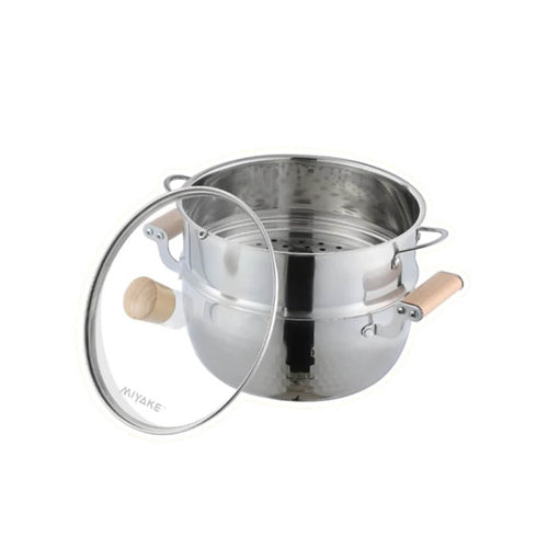 La Gourmet LGME411006-SL Miyake 22cm Stainless Steel Casserole with Steamer Insert