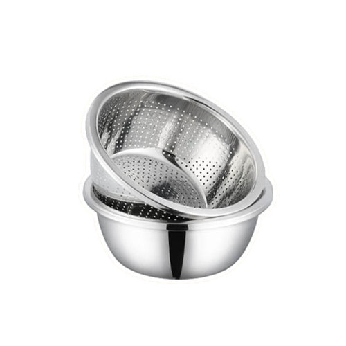 La Gourmet LGME411013-SL Miyake 28cm Stainless Steel Colander Bowl Set