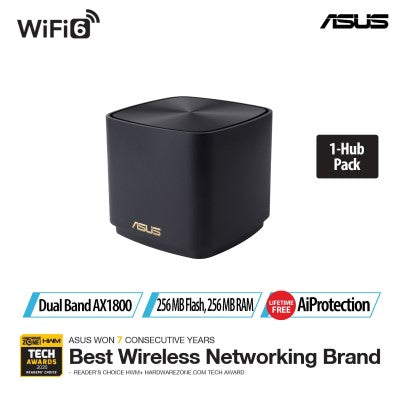 Asus ZenWiFi AX XD4 Mini  1-Pack AX1800 Wi-Fi 6 Mesh (Black)