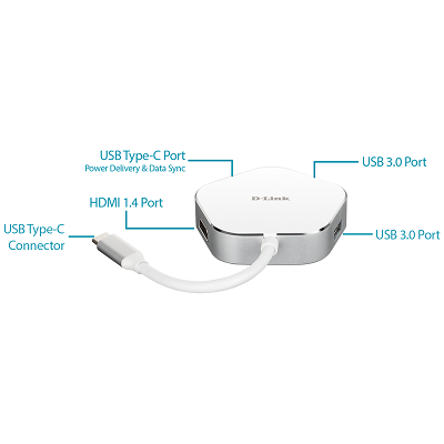D-Link DUB-M420 4-in-1 USB-C Hub with HDMI and Power Delivery