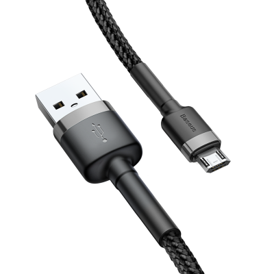 Baseus CAMKLF-BG1 Cafule 2.4A Micro USB Cable 1M (Gray+Black)