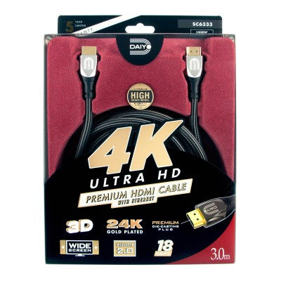 Daiyo SC6333 4K Premium HDMI Cable 2.0 Version 3.0m