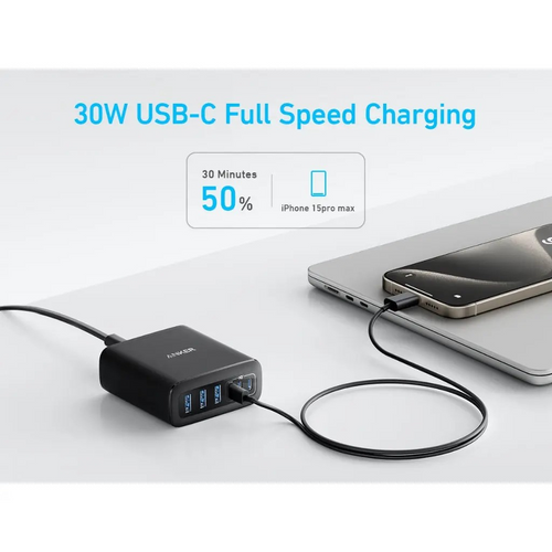 Anker A2154K11 PD112W 6-Port USB C Charger (Black)