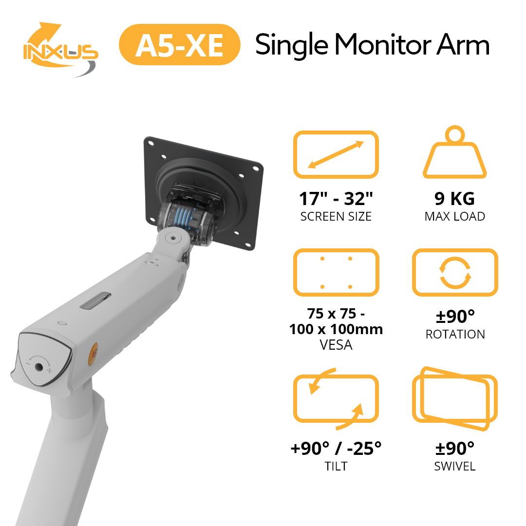 Northbayou A5-XE Single Monitor Mount (White)