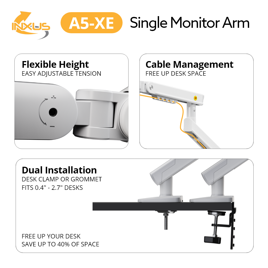 Northbayou A5-XE Single Monitor Mount (White)
