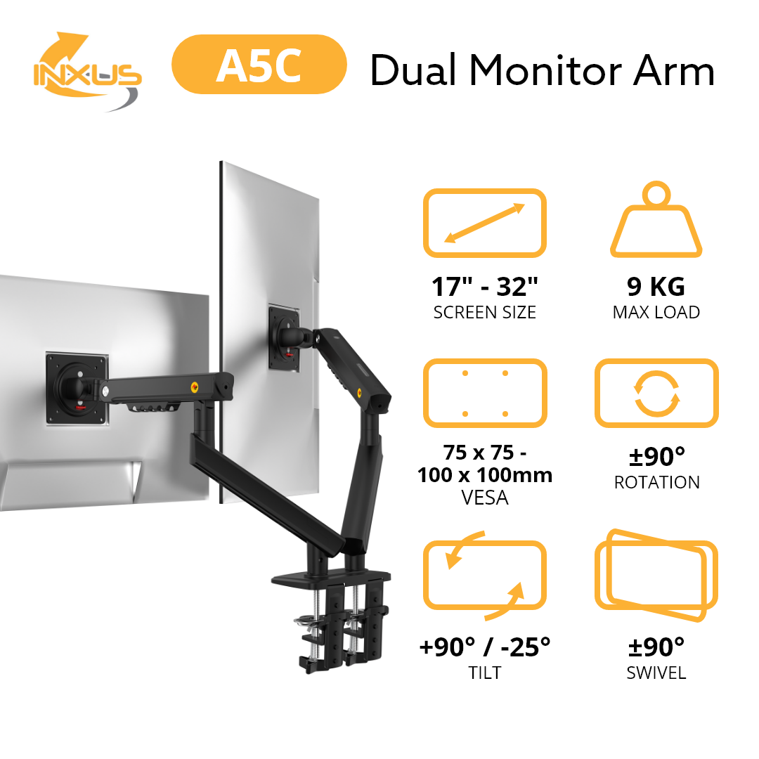 Northbayou A5C Dual Monitor Mount (Black)