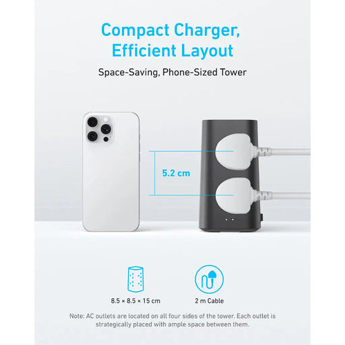 Anker A9185 12-in-1 Power Strip 20W 8Plug+2A+2C Tower Extension