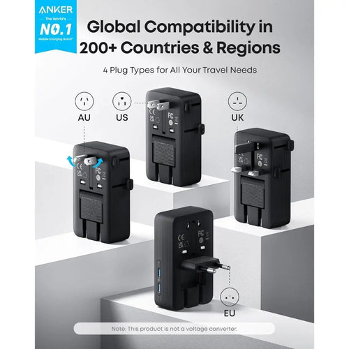 Anker A9215 Nano 5-in-1 Travel Adapter 20W 2C+2A (Black)