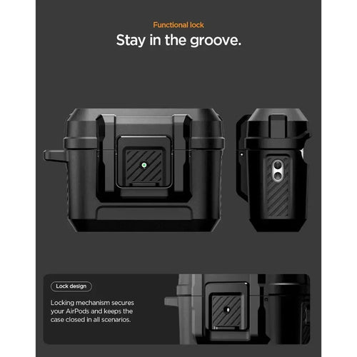 Spigen AirPods Pro (3rd Gen) Case Lock Fit - Matte Black