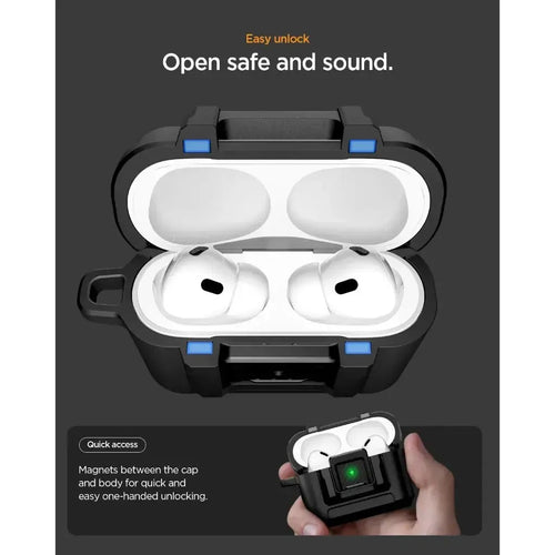 Spigen AirPods Pro (3rd Gen) Case Lock Fit - Matte Black