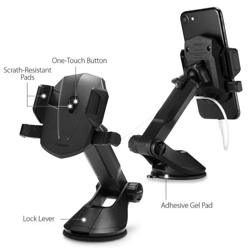 Spigen Car Mount Holder (One Touch Grip Dashboard / Windshield) - Black