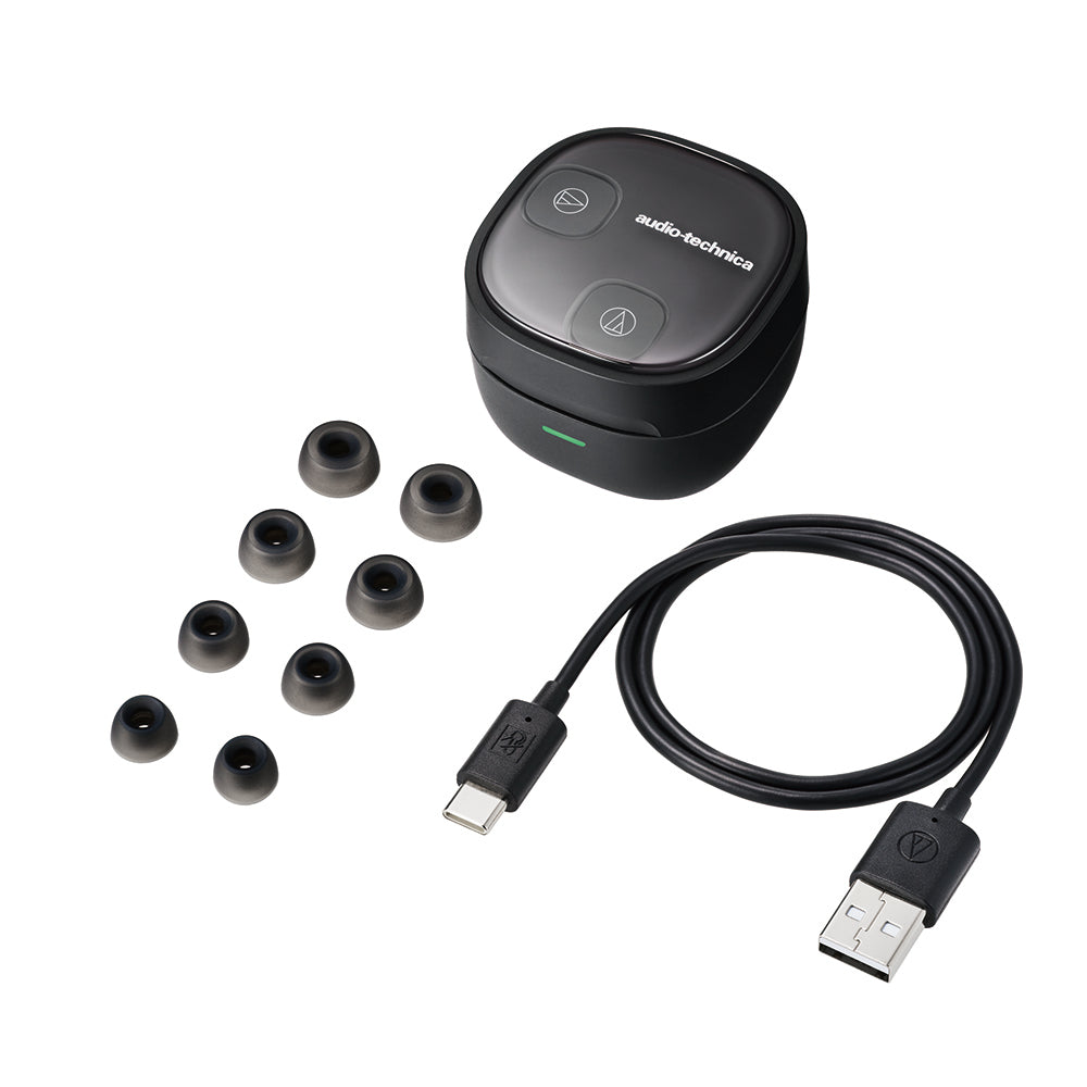audio-technica ワイヤレスイヤホン(ATH-SQ1TW2NC) Audio-Technica ATH-SQ1TW2NC TWS ANC Earbuds - Black – Challenger