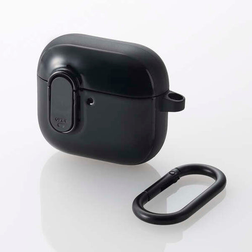 Elecom AVA-AP06TSLBK Tough Slim Lock for AirPods 4 (Black)