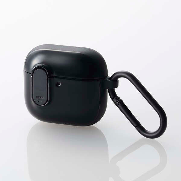 Elecom AVA-AP06TSLBK Tough Slim Lock for AirPods 4 (Black)