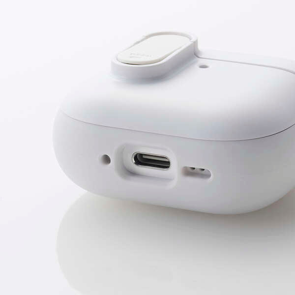 Elecom AVA-AP06TSLWH Tough Slim Lock for AirPods 4 (White)