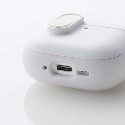 Elecom AVA-AP06TSLWH Tough Slim Lock for AirPods 4 (White)