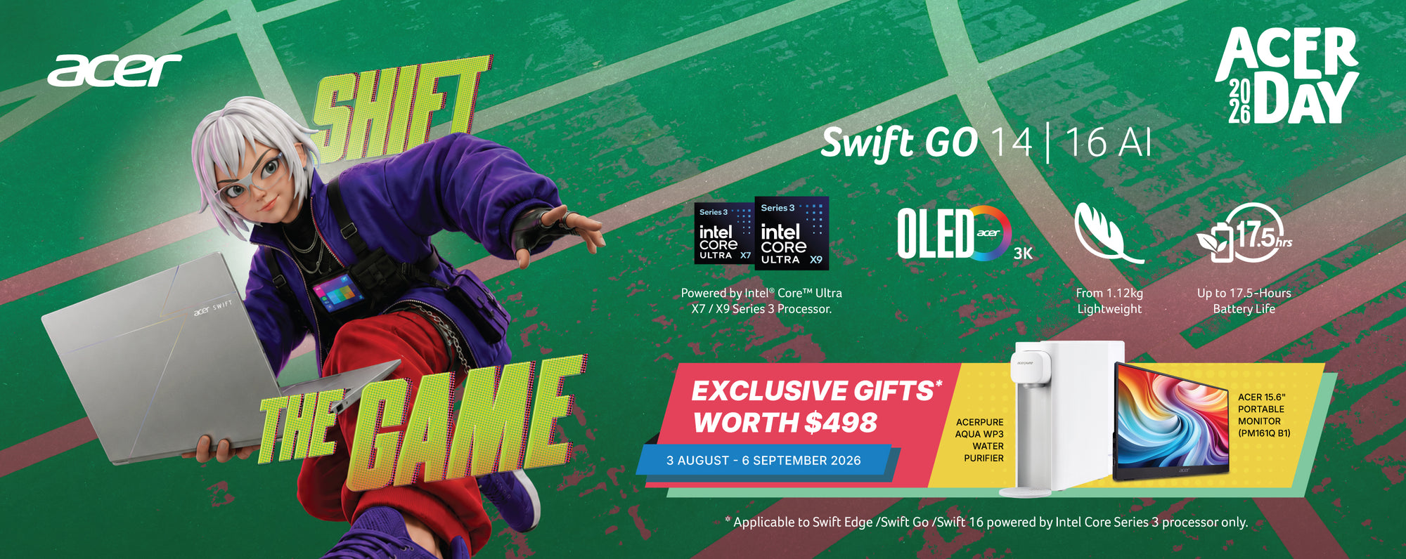 Acer_SwiftGo1416AI_AugustAcerDayPromo_Banner_Challenger_Desktop_2690x1070px