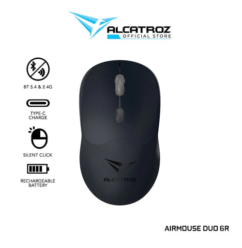 Alcatroz Airmouse Duo 6R Silent Mouse Carbon Black