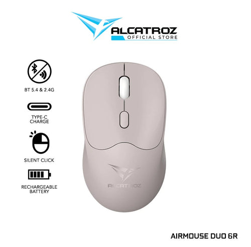 Alcatroz Airmouse Duo 6R Silent Mouse Cloud Pink