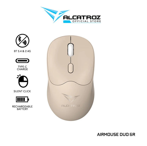 Alcatroz Airmouse Duo 6R Silent Mouse Sand Beige