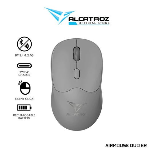 Alcatroz Airmouse Duo 6R Silent Mouse Slate Grey