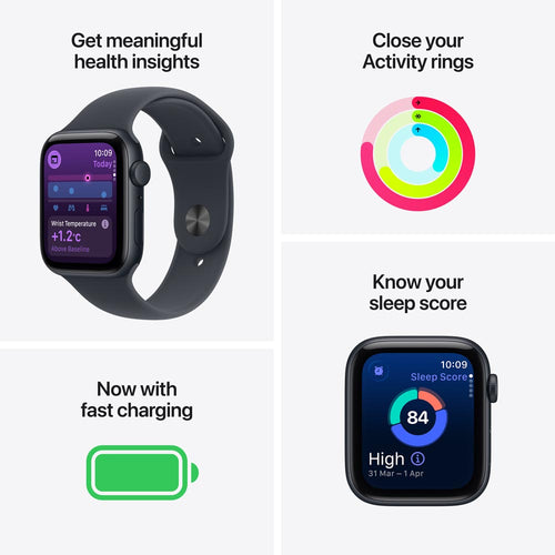Apple Watch SE 3 GPS 40mm Midnight Aluminium Case with Midnight Sport Band - M/L