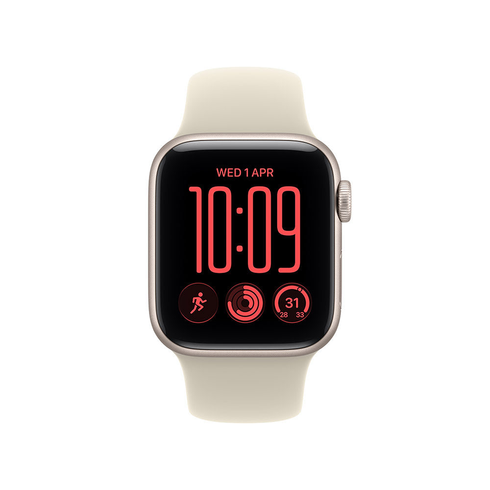 Apple Watch SE 3 (GPS + Cellular) 40mm Starlight Aluminium - Sand Sports Band S/M