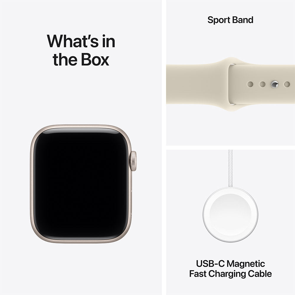 Apple Watch SE 3 (GPS) 44mm Starlight Aluminium - Sand Sports Band M/L