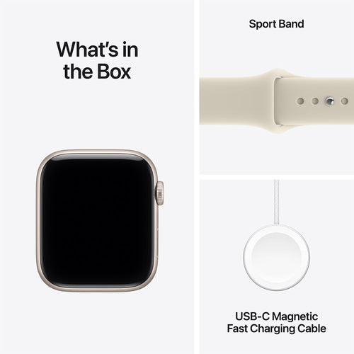 Apple Watch SE 3 (GPS) 44mm Starlight Aluminium - Sand Sports Band M/L