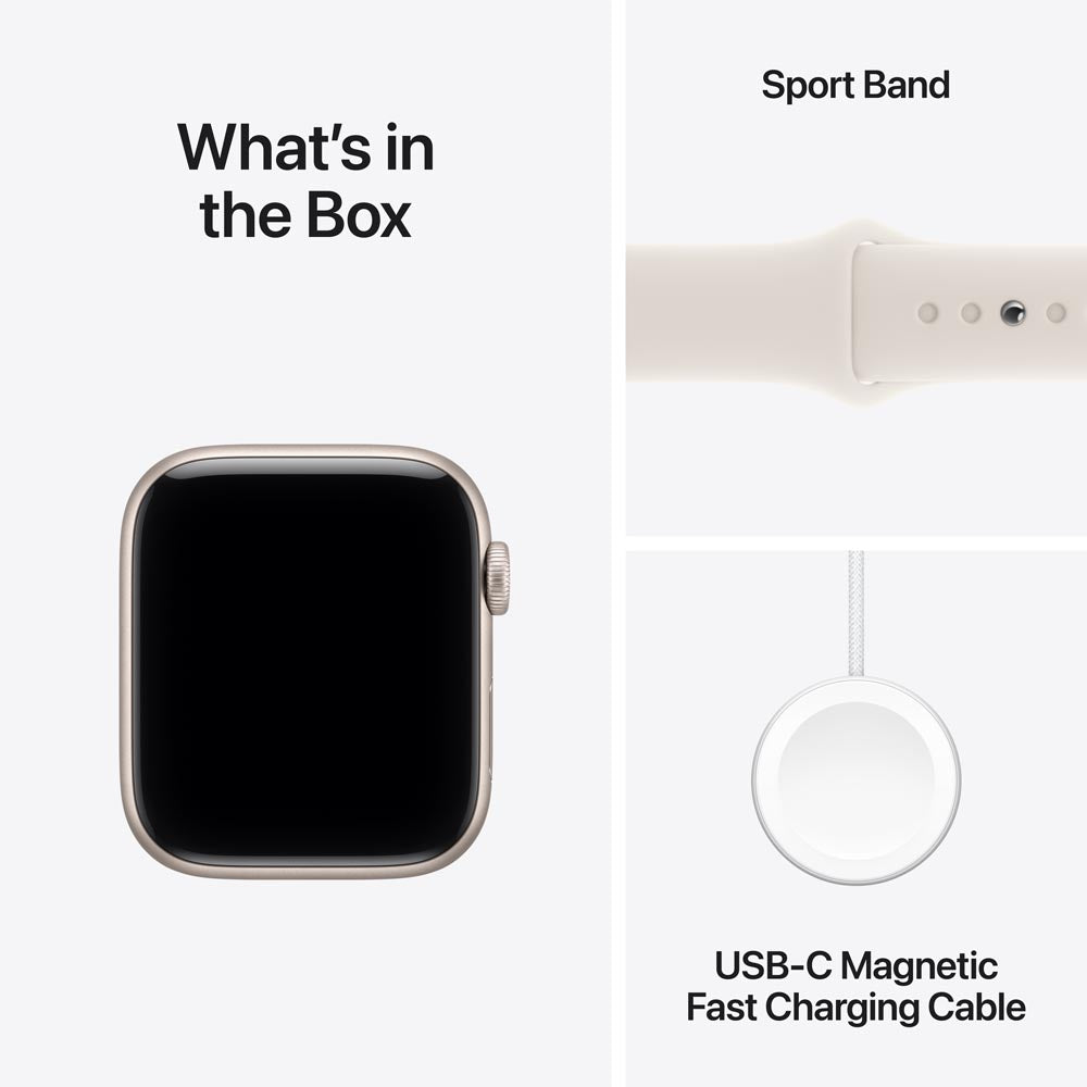 Apple Watch SE 3 GPS 44mm Starlight Aluminium Case with Starlight Sport Band - S/M