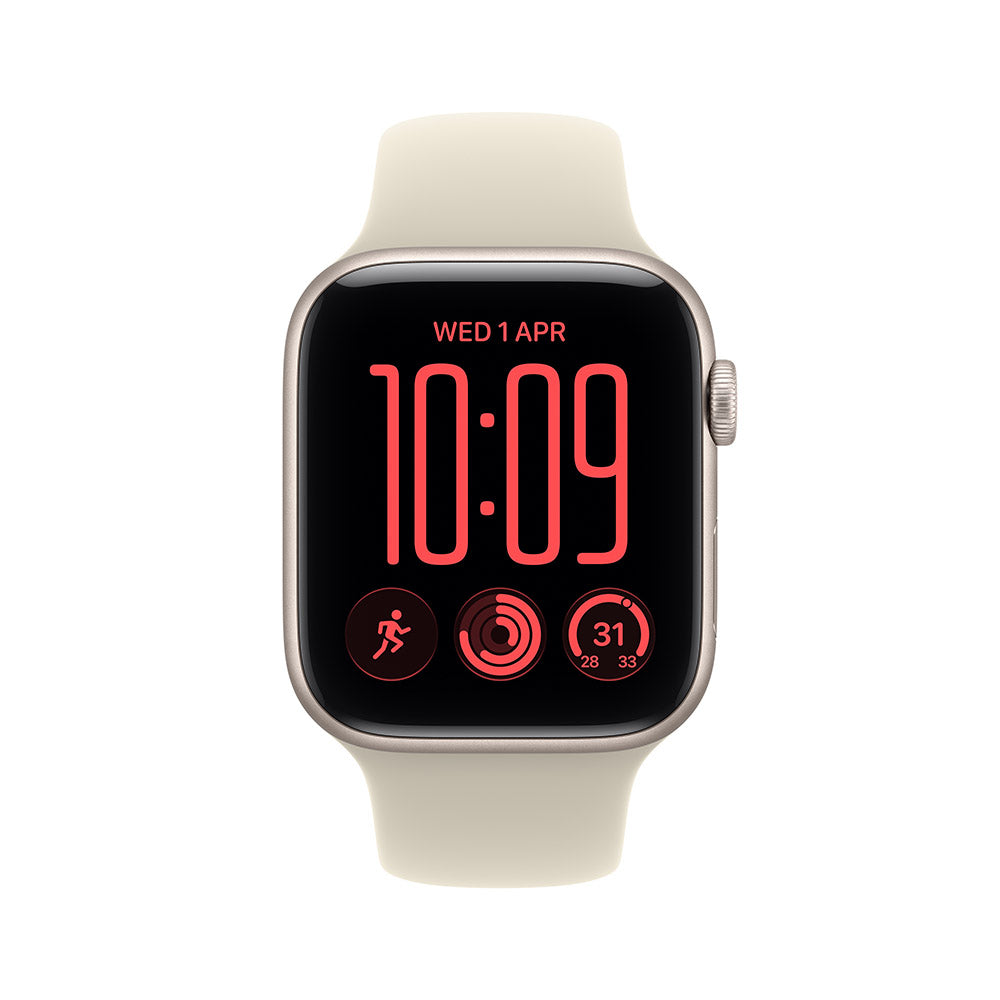 Apple Watch SE 3 (GPS + Cellular) 44mm Starlight Aluminium - Sand Sports Band S/M
