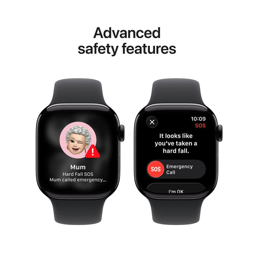 Apple Watch Series 11 GPS 42mm Jet Black Aluminium Case with Black Sport Band - M/L