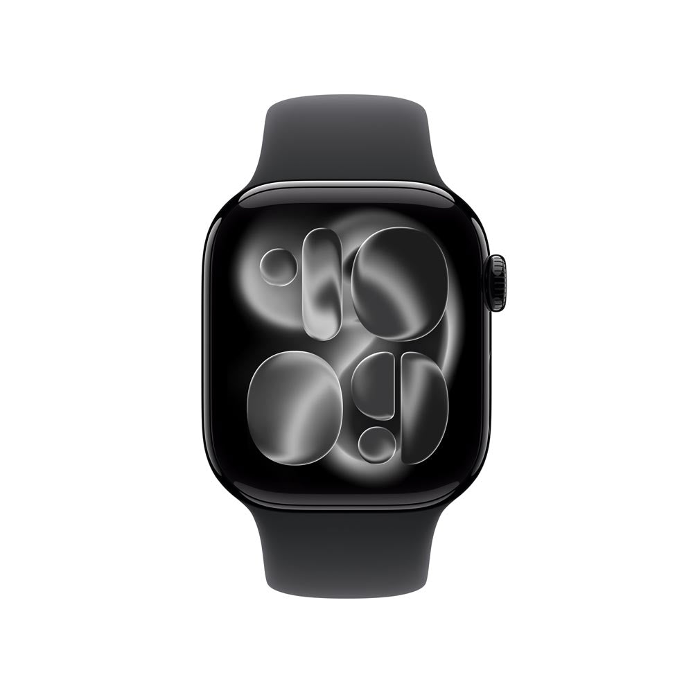 Apple Watch Series 11 GPS + Cellular 42mm Jet Black Aluminium Case with Black Sport Band - S/M