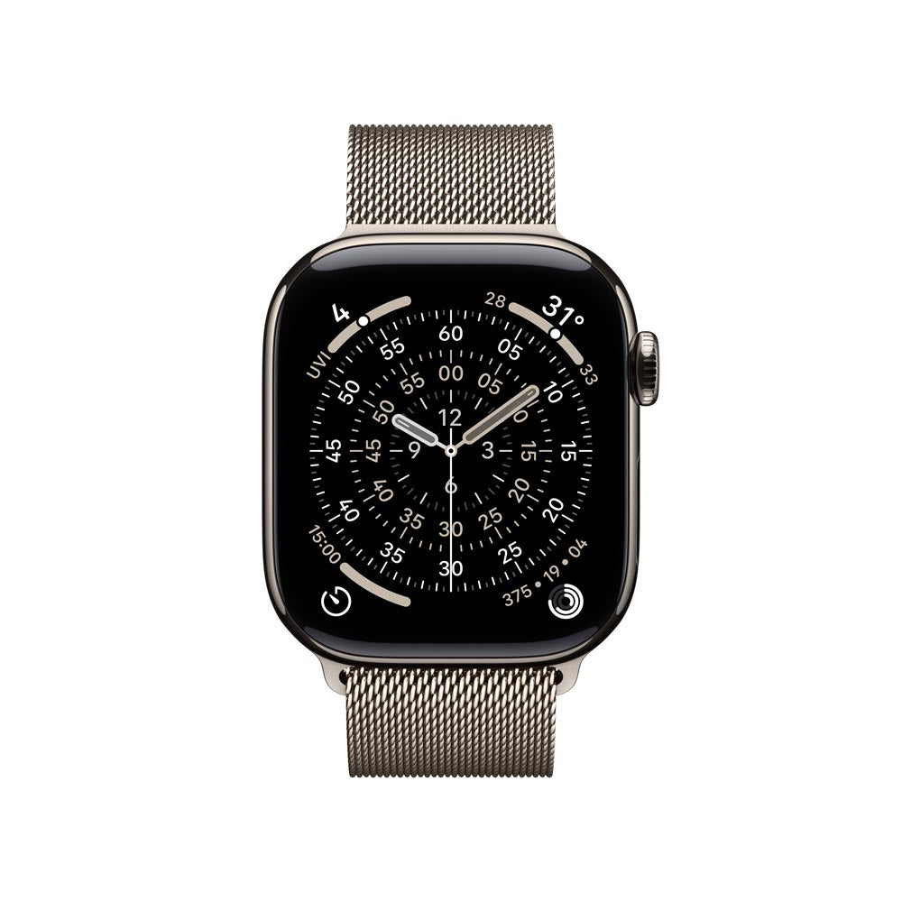 Apple Watch Series 11 GPS + Cellular 42mm Natural Titanium Case with Natural Milanese Loop