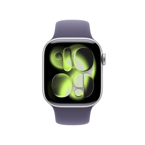Apple Watch Series 11 GPS + Cellular 42mm Silver Aluminium Case with Purple Fog Sport Band - S/M