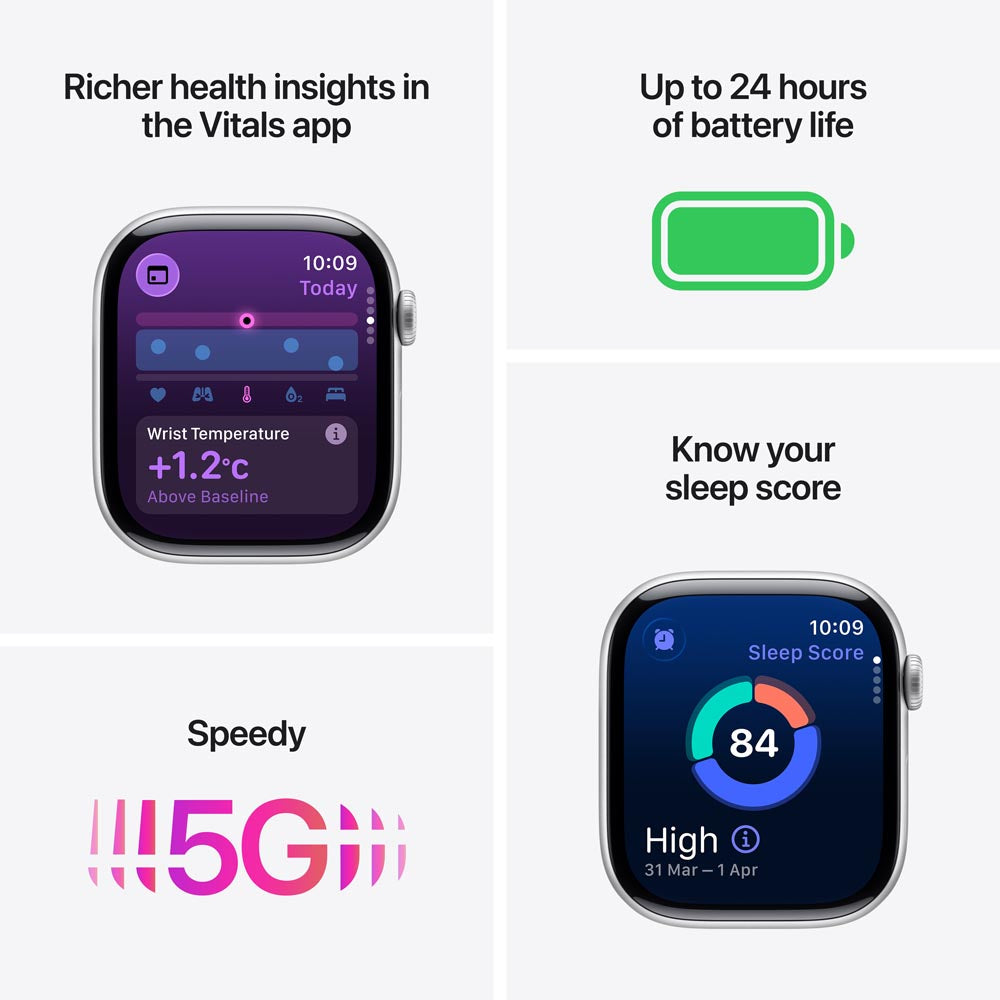 Apple Watch Series 11 GPS + Cellular 42mm Silver Aluminium Case