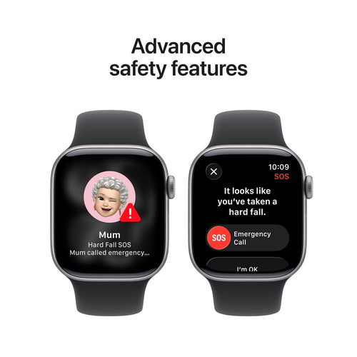 Apple Watch Series 11 GPS + Cellular 42mm Space Grey Aluminium Case with Black Sport Band - M/L