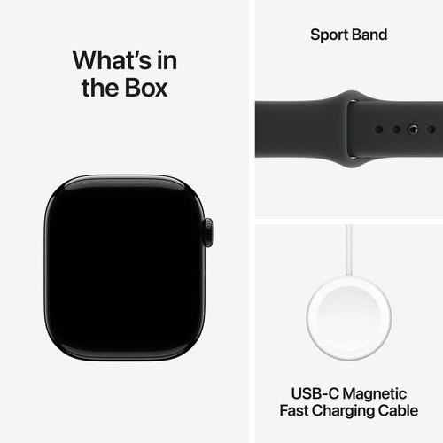 Apple Watch Series 11 GPS 46mm Jet Black Aluminium Case with Black Sport Band - S/M