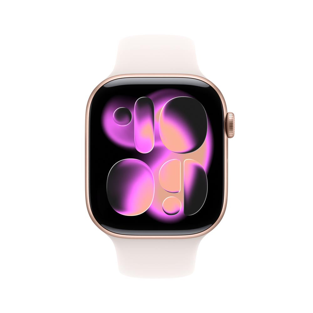 Apple Watch Series 11 GPS 46mm Rose Gold Aluminium Case with Light Blush Sport Band - S/M