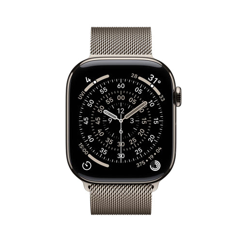 Apple Watch Series 11 GPS + Cellular 46mm Natural Titanium Case with Natural Milanese Loop - S/M