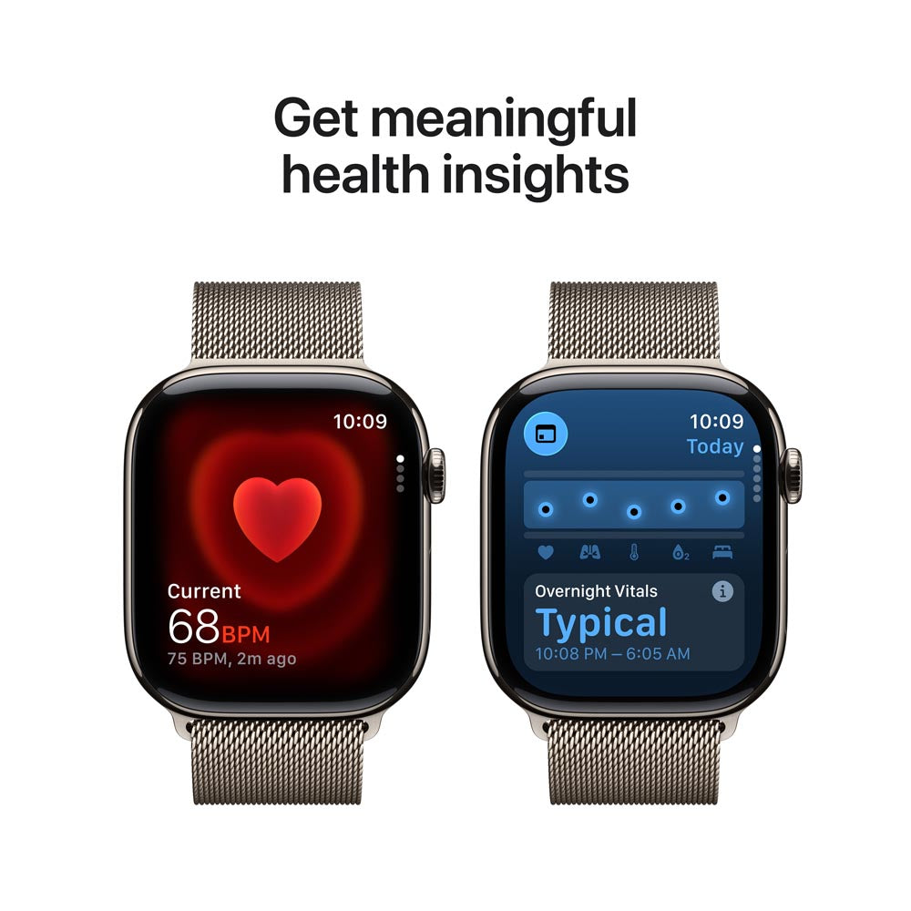 Apple Watch Series 11 GPS + Cellular 46mm Natural Titanium Case with Natural Milanese Loop - M/L
