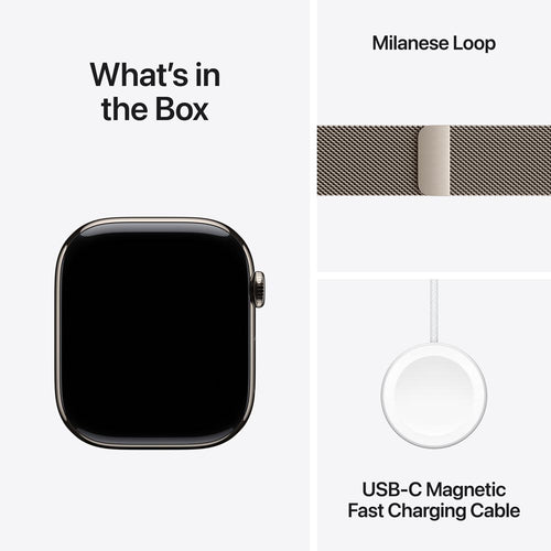 Apple Watch Series 11 GPS + Cellular 46mm Natural Titanium Case with Natural Milanese Loop - M/L