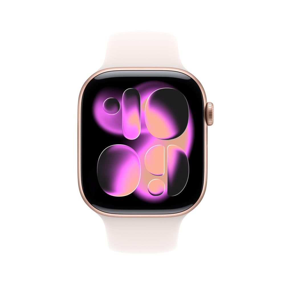 Apple Watch Series 11 GPS + Cellular 46mm Rose Gold Aluminium Case with Light Blush Sport Band - S/M