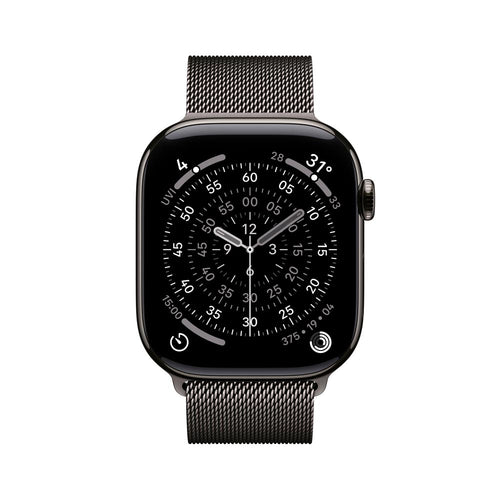 Apple Watch Series 11 GPS + Cellular 46mm Slate Titanium Case with Slate Milanese Loop - M/L